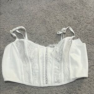 SHEIN White Lace Detail Bra